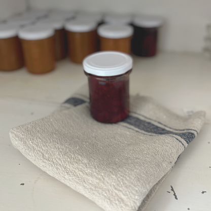 The Vintage Stripe Set – Blue & Turmeric Stripe Linen Towel