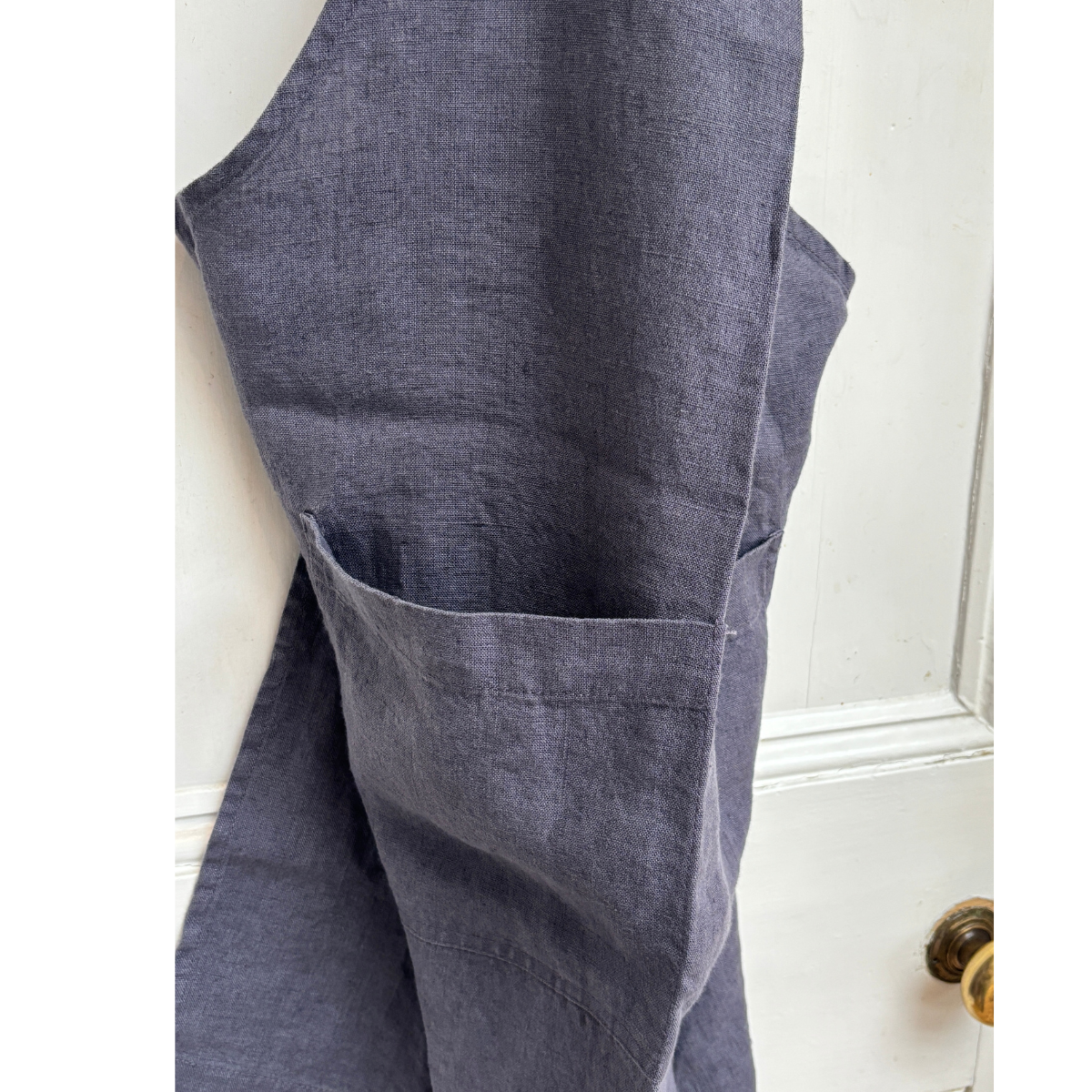 Dark Grey Linen Crossback Apron