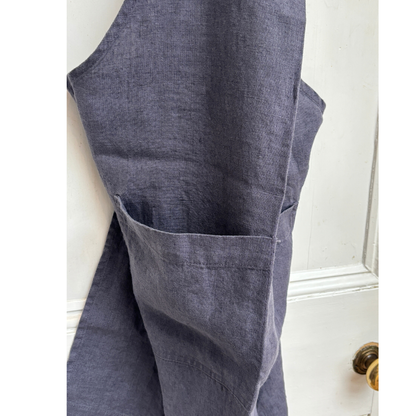 Dark Grey Linen Crossback Apron