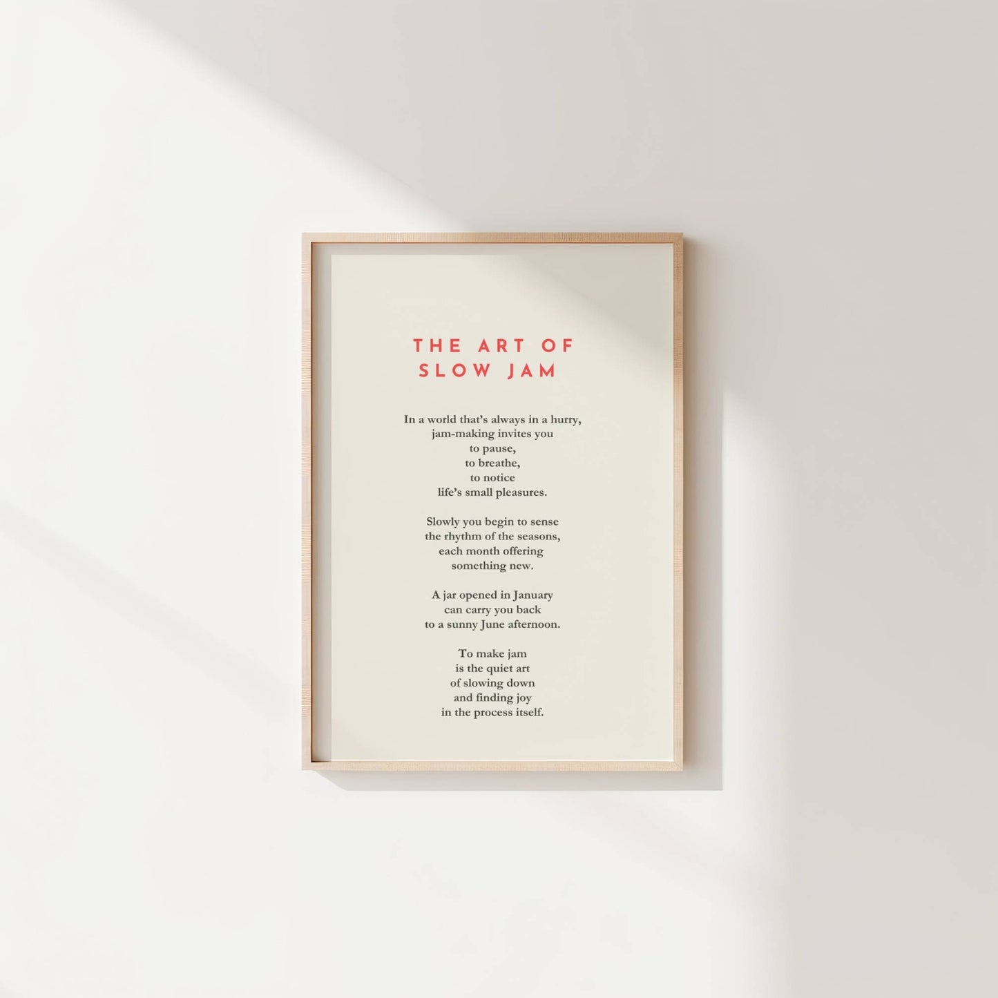 The Art of Slow Jam | Typography Print
