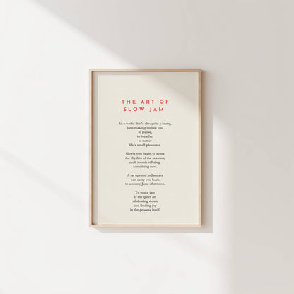 The Art of Slow Jam | Typography Print