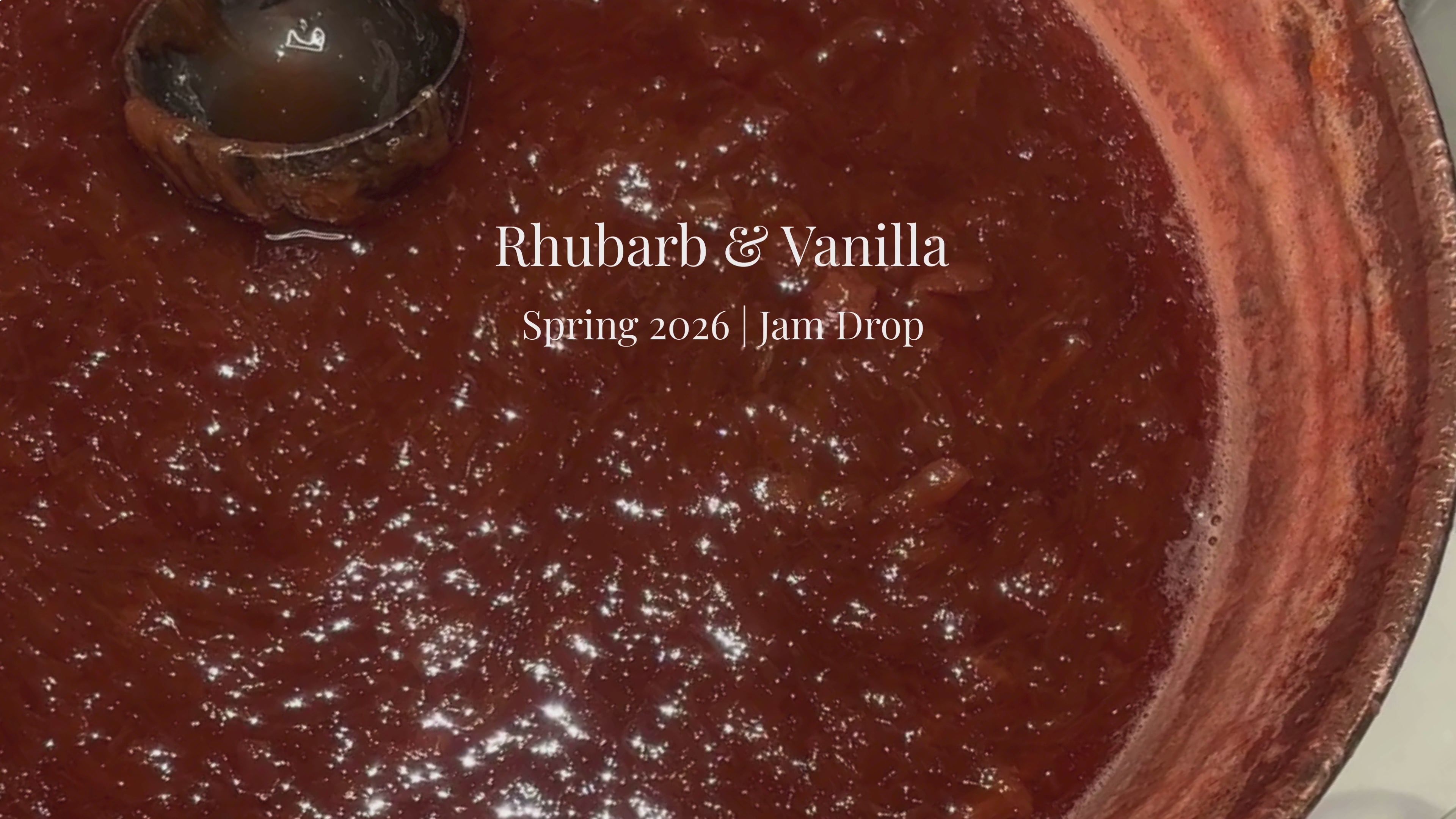 Load video: Rhubarb jam in a copper pan